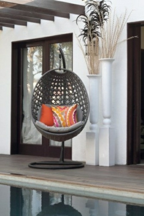 rattan chair hanging design