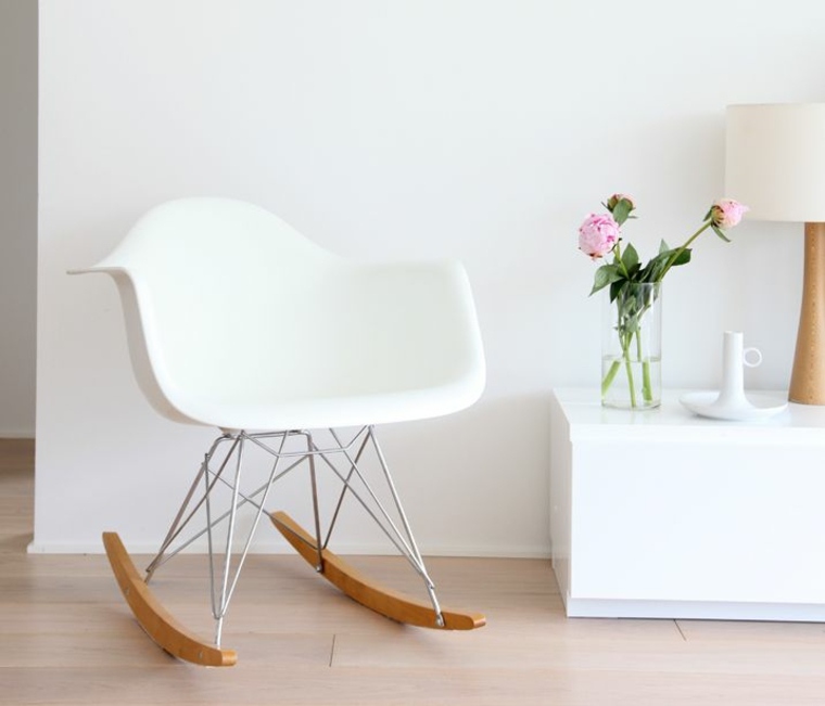 Skandinavisk stol vit och trä vardagsrum deco vardagsrum matsal
