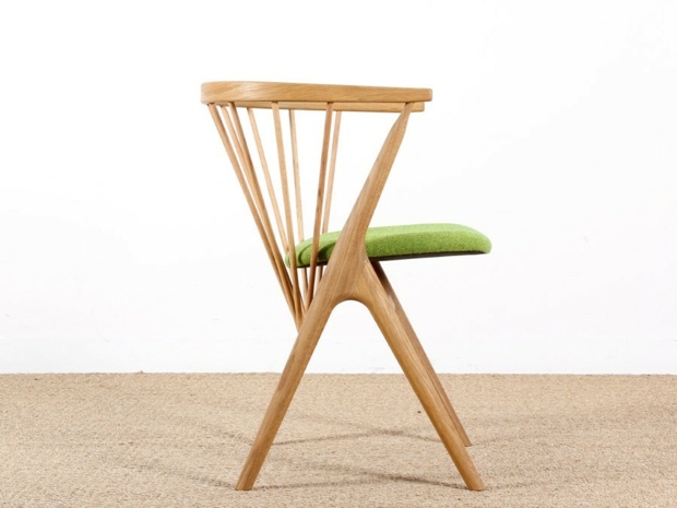 scandinavian design green fabric chair by Kvadrat