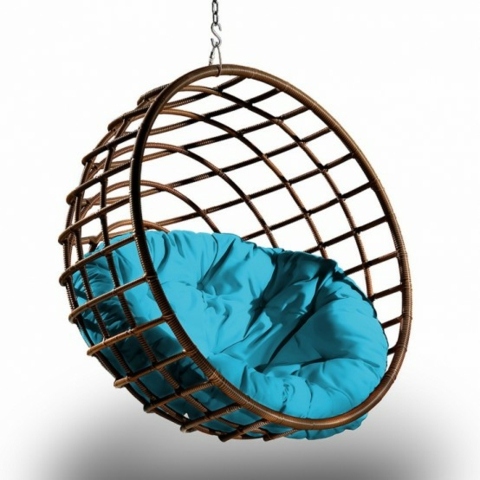 blue cushion hanging chair