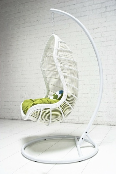 hanging chair design white green