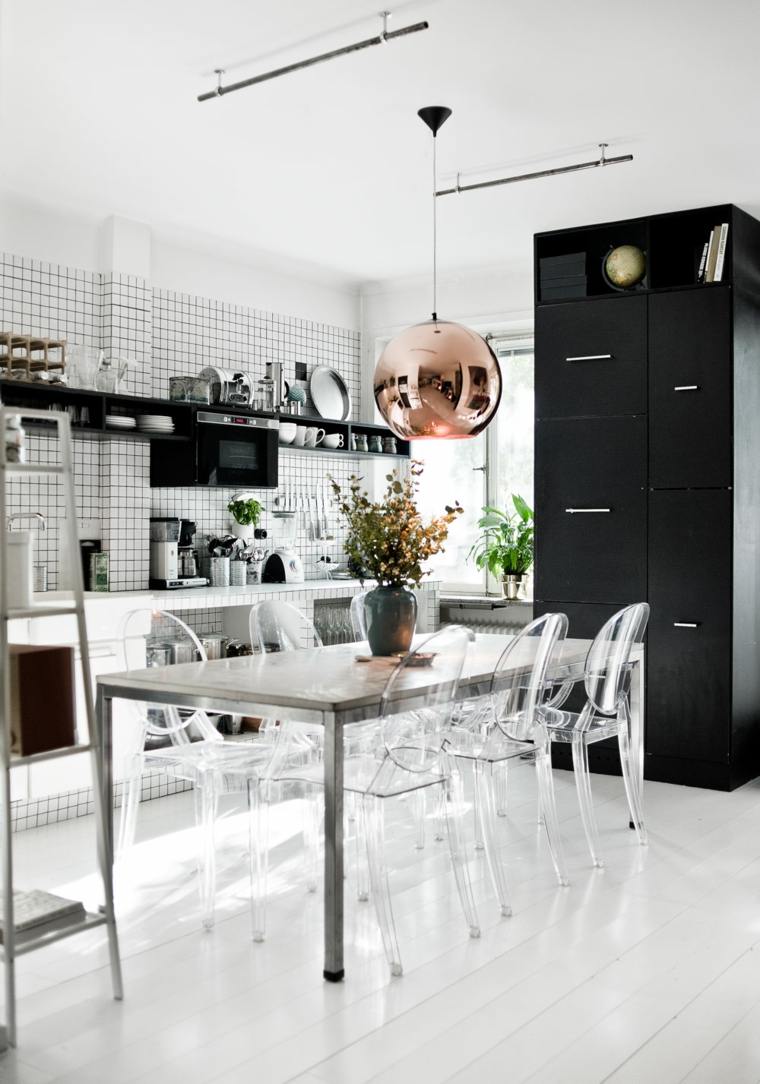 genomskinliga design stolar landskapsarkitektur skandinaviskt kök