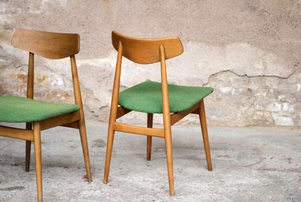 Scandinavian chairs in retro vintage teak