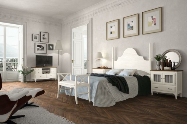 elegant room parquet zigzag