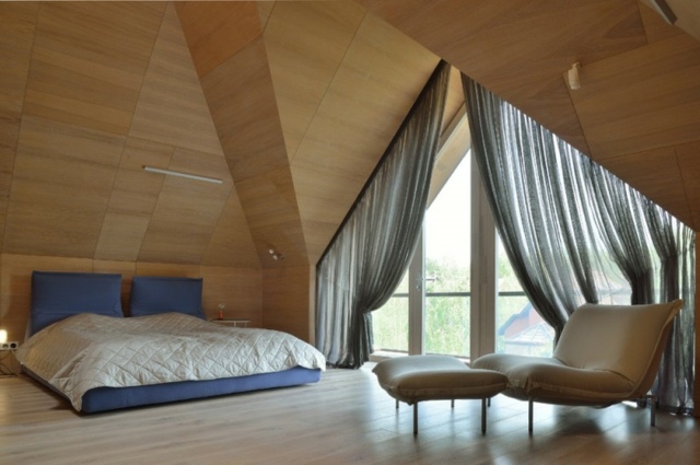 designer bedroom under the eaves