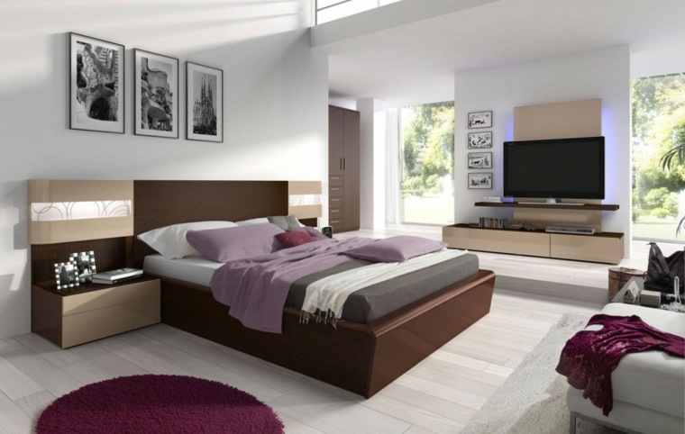 adult bedroom bed modern rug