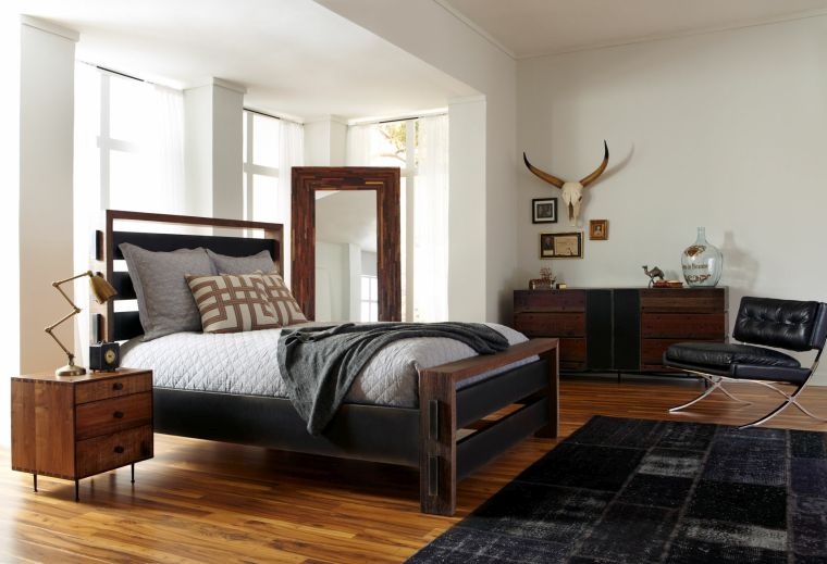 modern bedroom parents-bed-wood
