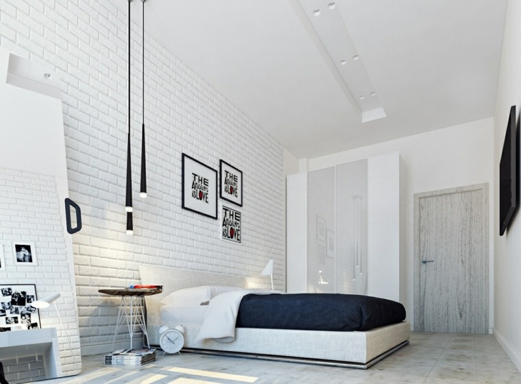 modern bedroom wall decorations brick