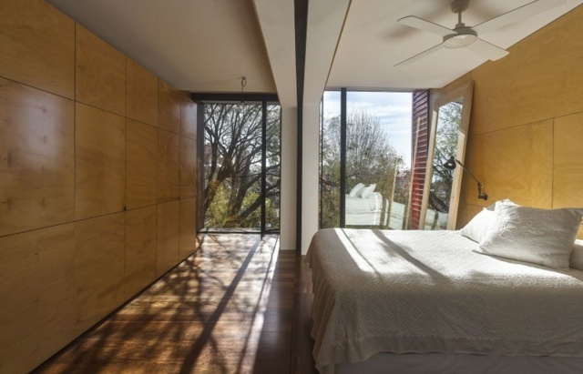 bedroom wood cladding