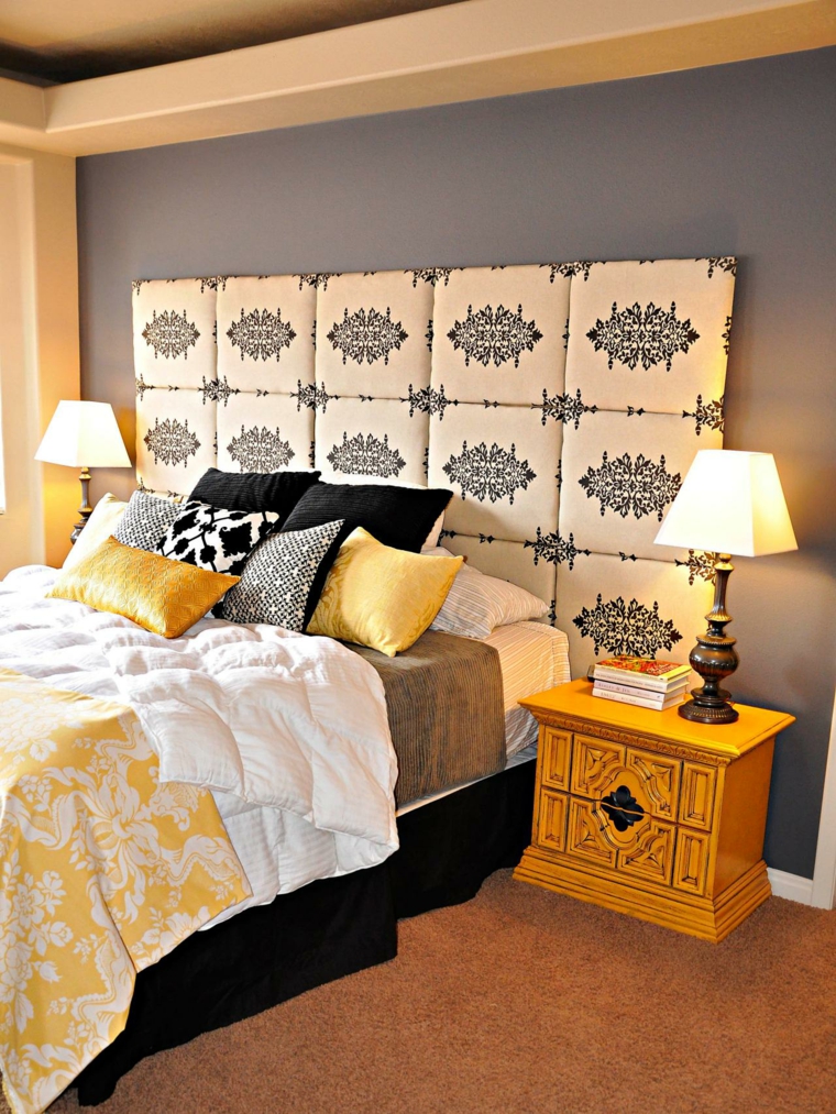 idea headboard black and white bedroom furniture bedside table wood yellow