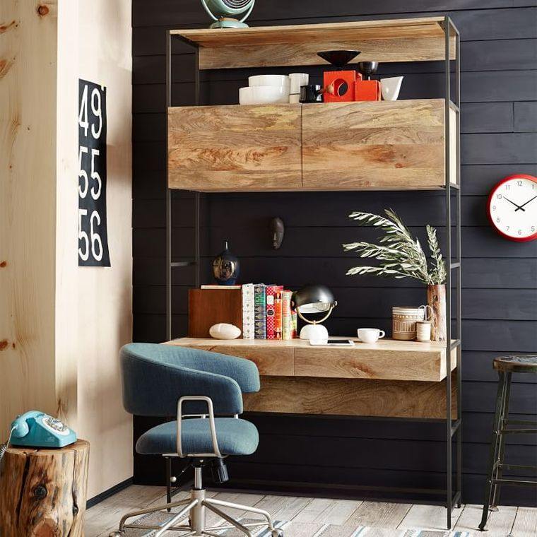 teen boy room office-wood-small-space