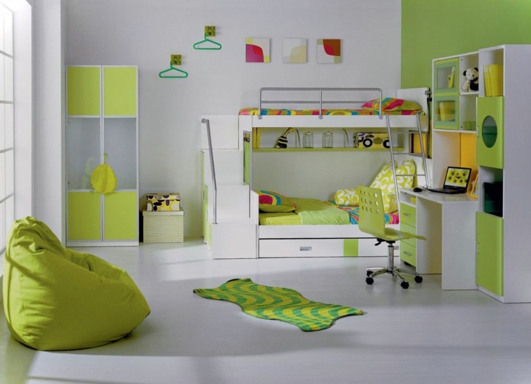 decoration teen room idea pouf green design frame composition