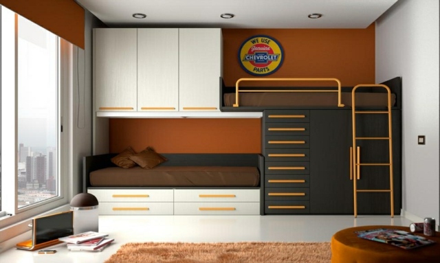 brun orange teen værelse