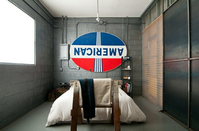 modern industrial adult bedroom