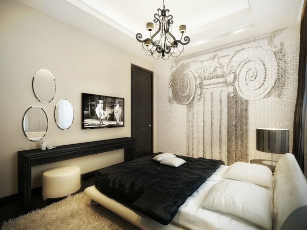 adult bedroom black white design