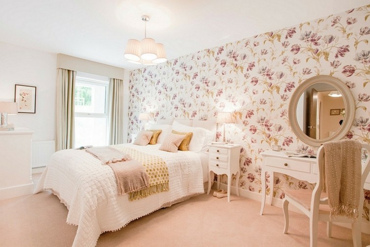 adult bedroom floral wallpaper