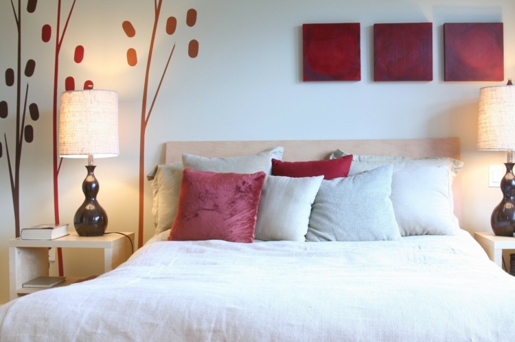 bedroom atmosphere zen red white