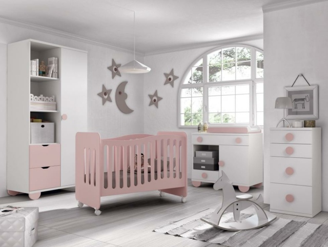 pink gray baby room