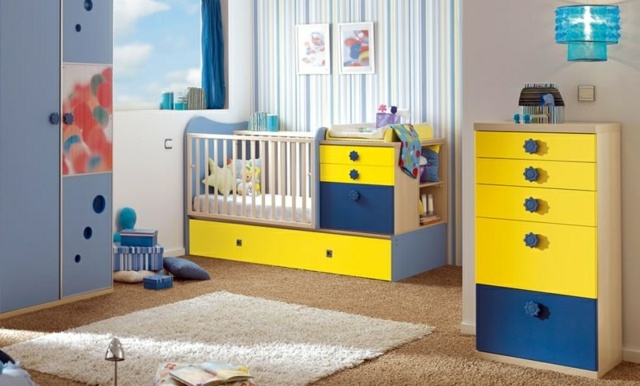 blue yellow baby room