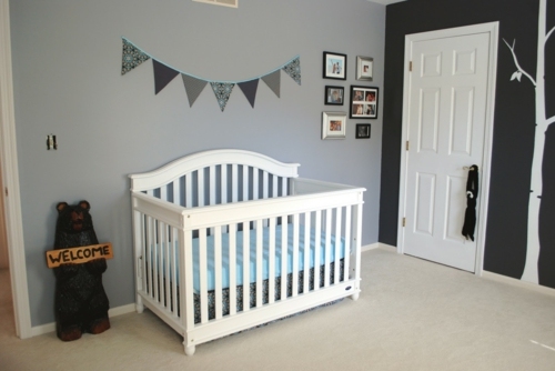 baby room deco white gray black