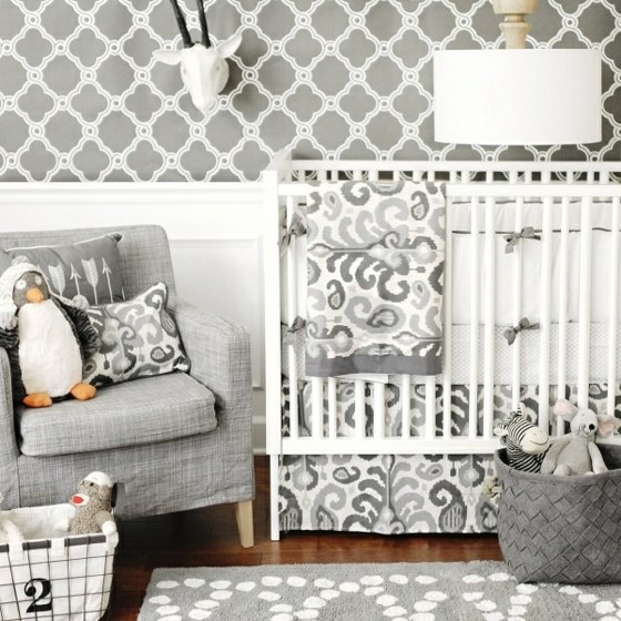 white gray baby room