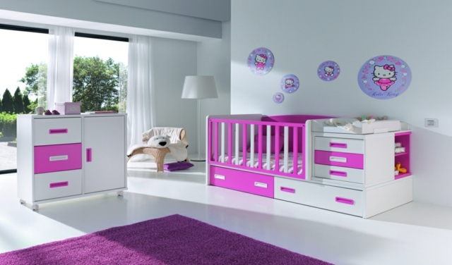 baby room modern purple white