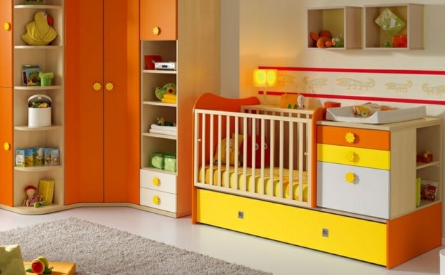 baby room orange yellow