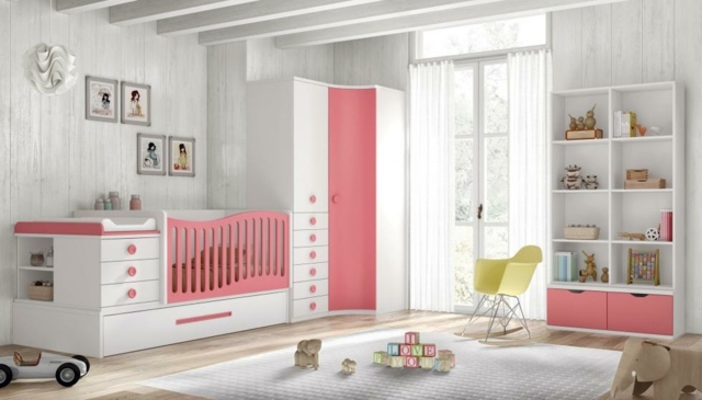 pink white baby room