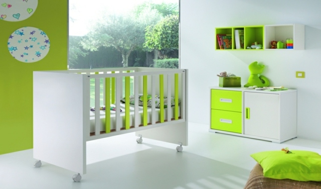 white green baby room