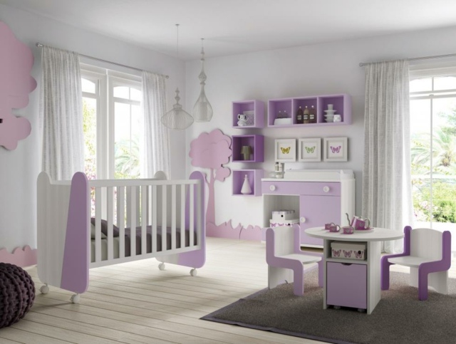 pink purple baby room