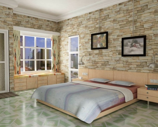 room bricks stone wall decor