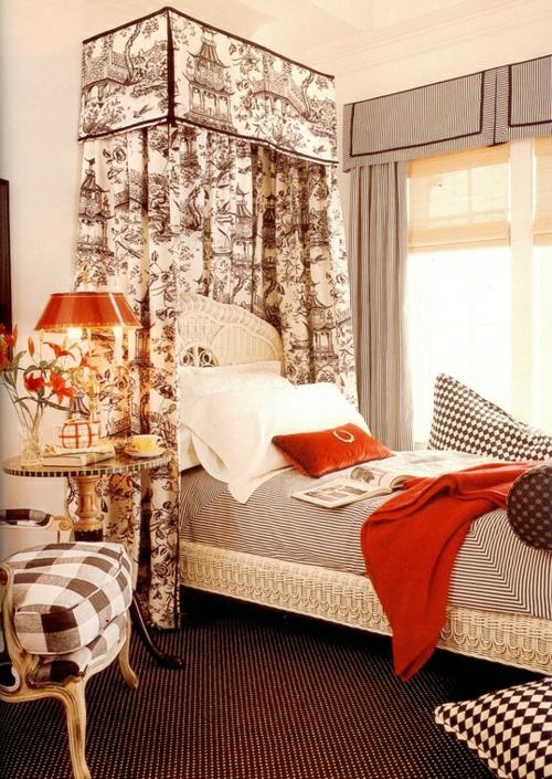 chic room with orange accents