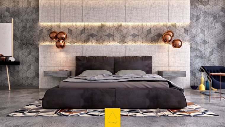 contemporary bedroom wall deco design