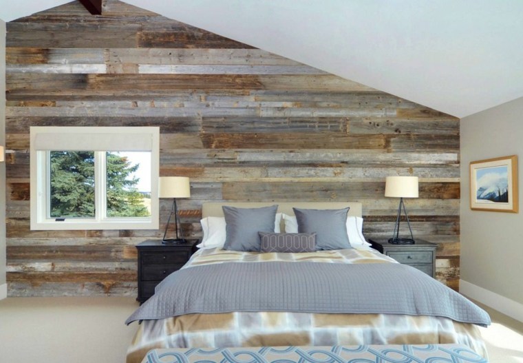 contemporary room facing wood deco walls