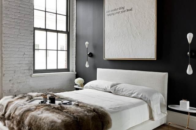 bedroom white gray