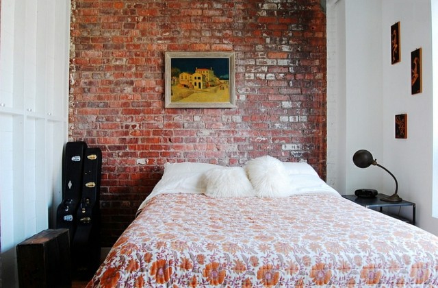 bedroom bricks deco