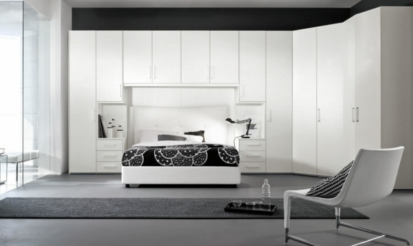 bedroom black wall design