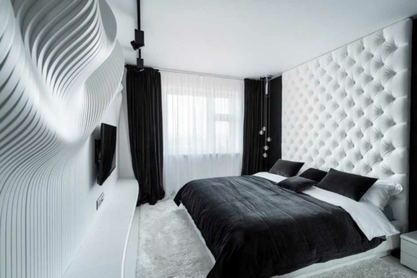 bedroom design black white