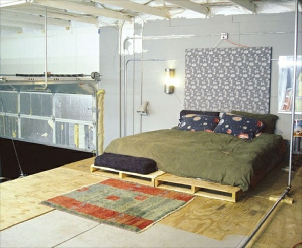 industrial bedroom wooden bed