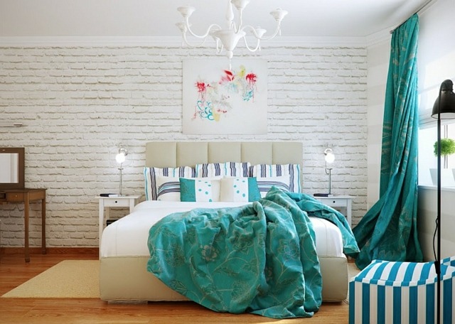 modern bedroom bed turquoise bed