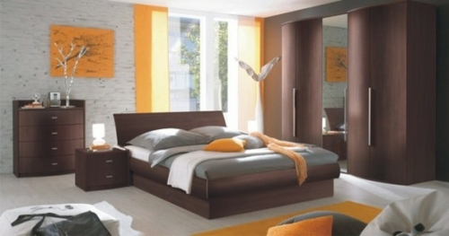 bedroom patterns orange