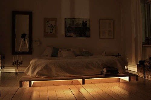 romantic bedroom light bed