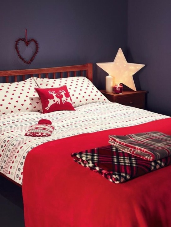 cheerful red and white decor room