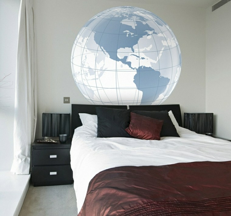 earth globe idea wall drawing bedroom