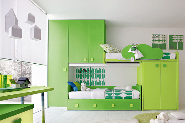 rummet d'enfant idées design vert