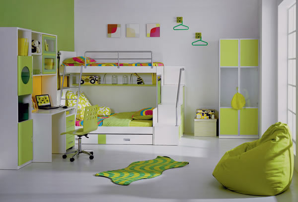 bed-and'enfant-mobilier-vert