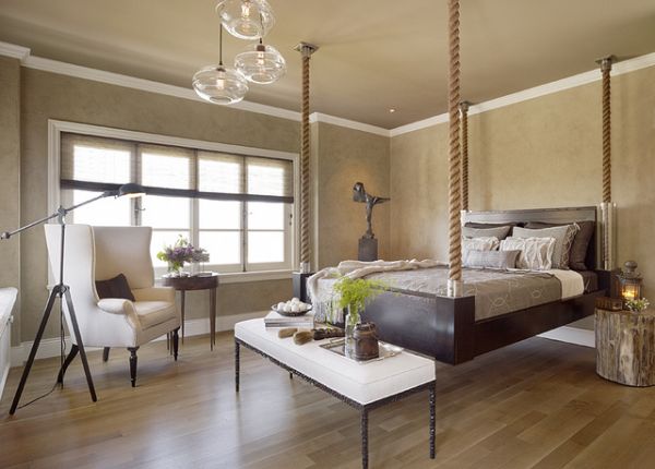 elegant bedroom solid wood bed suspended