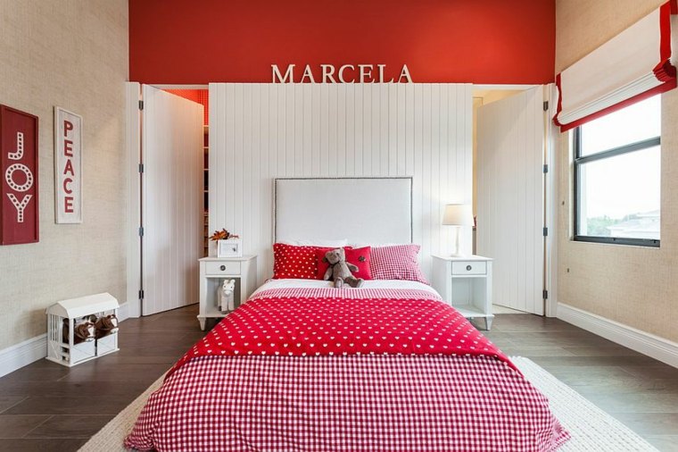 modern red child room