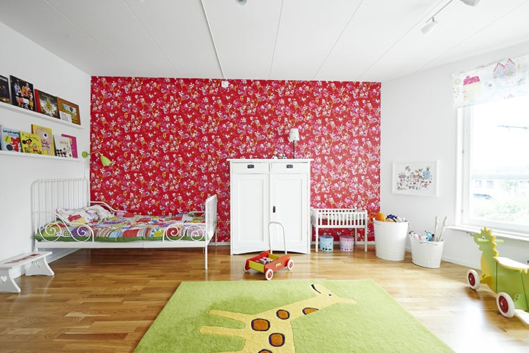 child room red deco idea