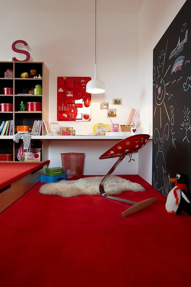 modern design red child room